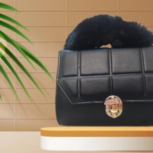 Black Furry Tote Hand Bag and Crossbody Online in Pakistan