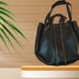 Black Two Piece Ladies Tote Hand Bag Shoulder Wear, Good Quality Sale Price